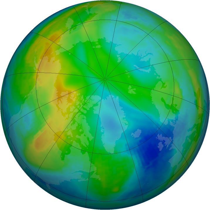 Arctic ozone map for 27 November 1988
